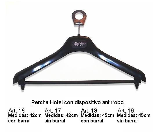 26) Percha plástica antirrobo con o sin logo